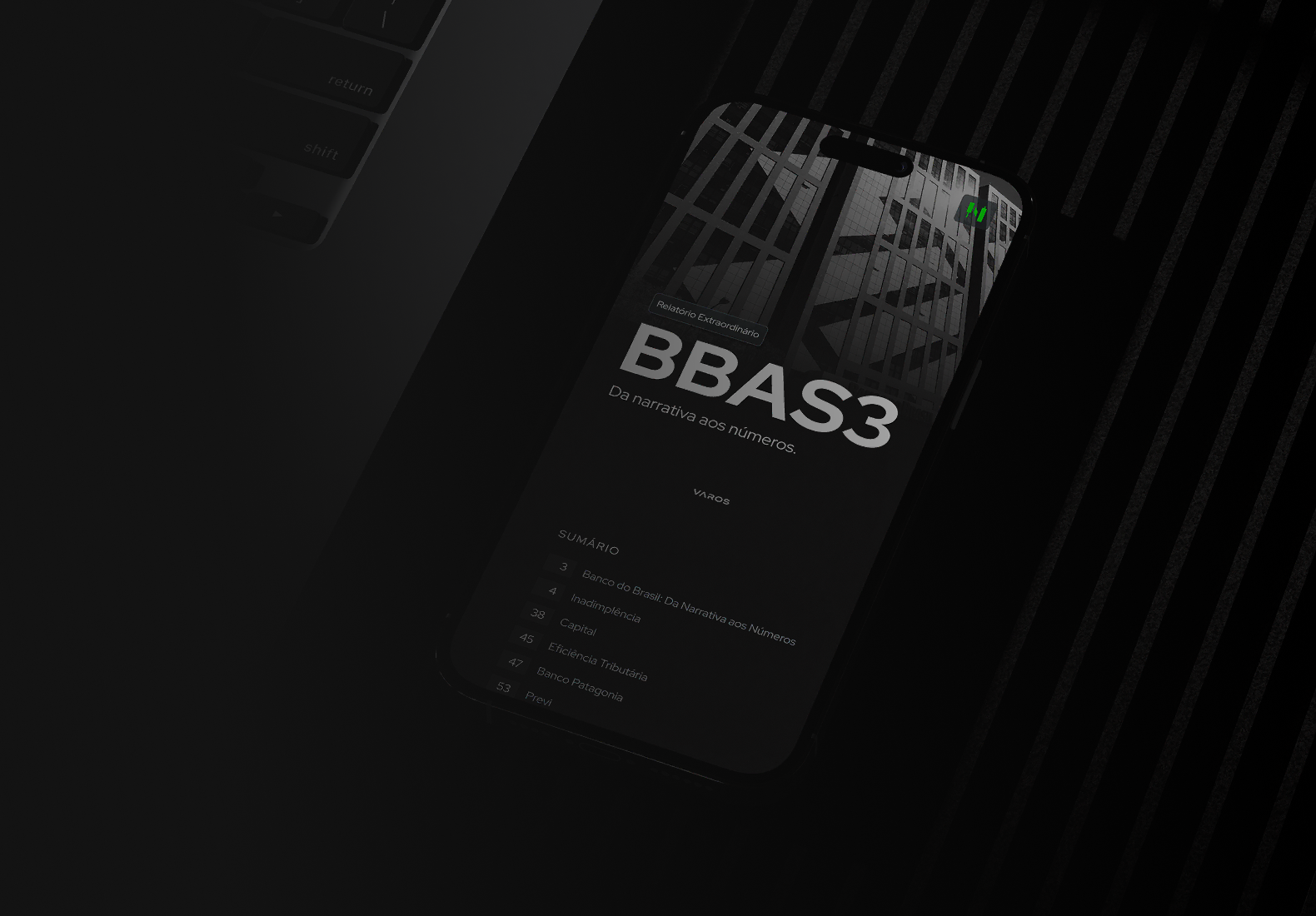 Fundo da página de relatório completo Banco do Brasil