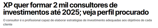 XP quer formar 2 mil consultores de investimentos até 2025